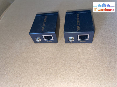 2 x VGA Over Network Cable Adapter Extender Repeater RJ45 Cat5e Cat6 60M 1080P