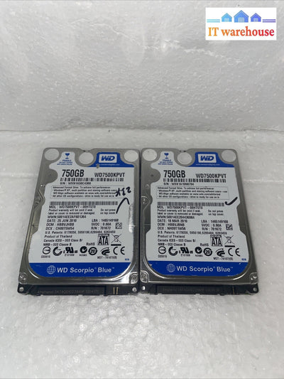 2 x  Western Digital 2.5" WD7500BPVT 750GB SATA Hard Drive (not for laptop)