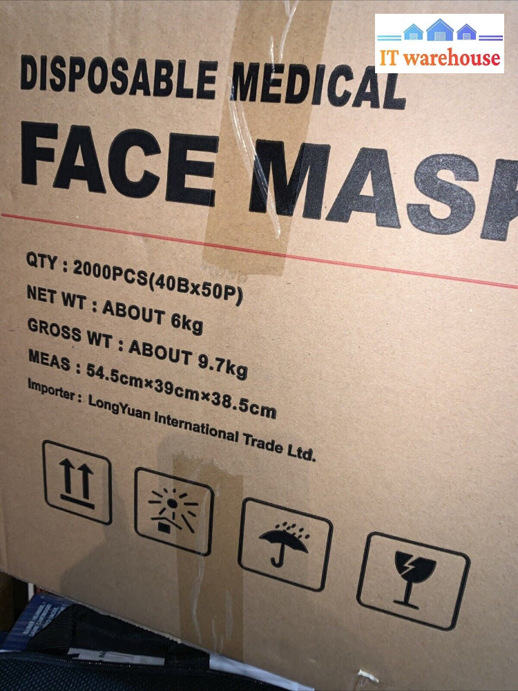 2000x Longyuan Disposable Medical Grade Face Masks  (3PLY)