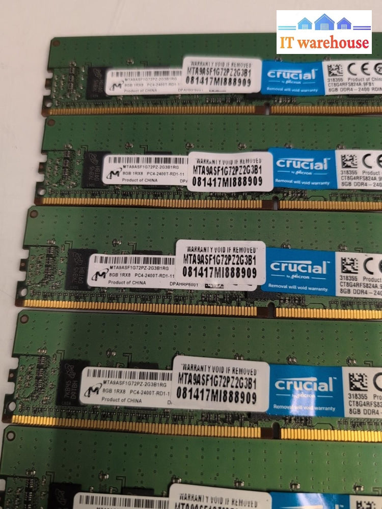 24GB (3x8GB) Micron PC4-2400T-RD1-11 ECC Server Memory MTA9ASF1G72PZ-2G3B1RG -