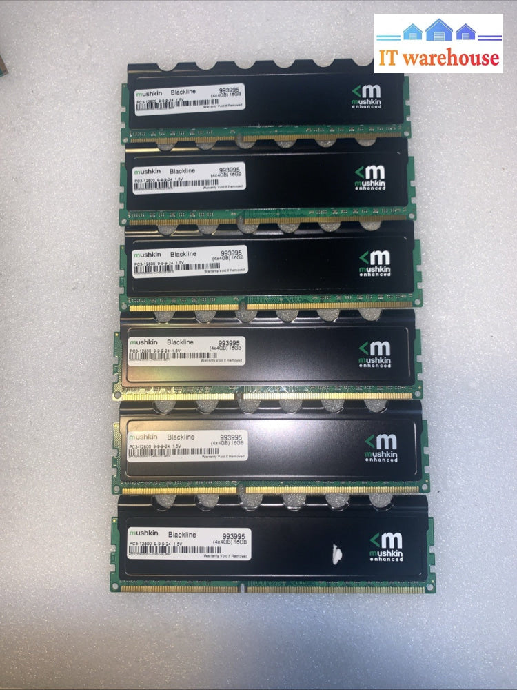 24GB=6×4GB Mushkin Blackline DDR3-1600 PC3-12800 9-9-9-24 gaming Desktop Memory