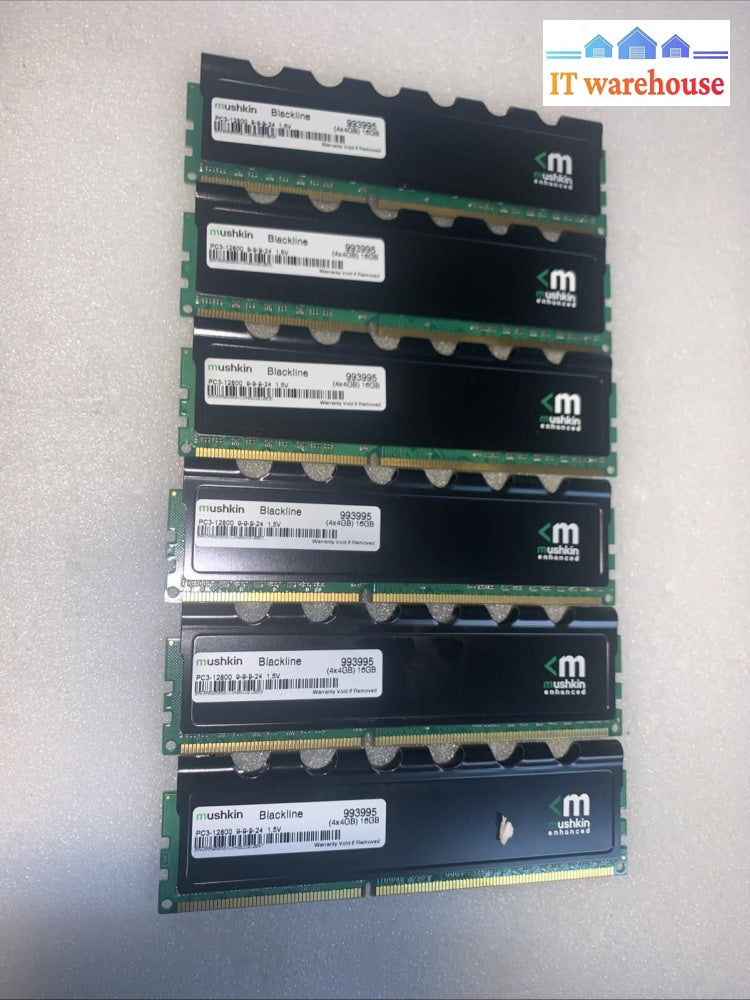 24GB=6×4GB Mushkin Blackline DDR3-1600 PC3-12800 9-9-9-24 gaming Desktop Memory