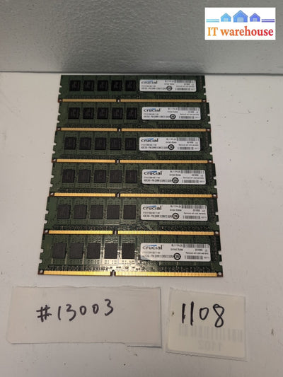 24GB (6X4GB) CT51272BA1067.Y18F Crucial  DDR3 ECC PC3-8500 Server Memory -