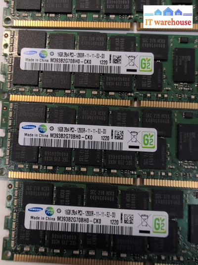 256GB (16x16GB) SAMSUNG M393B2G70BH0-CK0 2RX4 PC3-12800R SERVER MEMORY RAM -