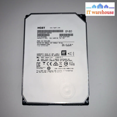 (28 days used)HGST Ultrastar He8 HUH728080AL5200 8TB 7.2K SAS III 3.5 Hard Drive