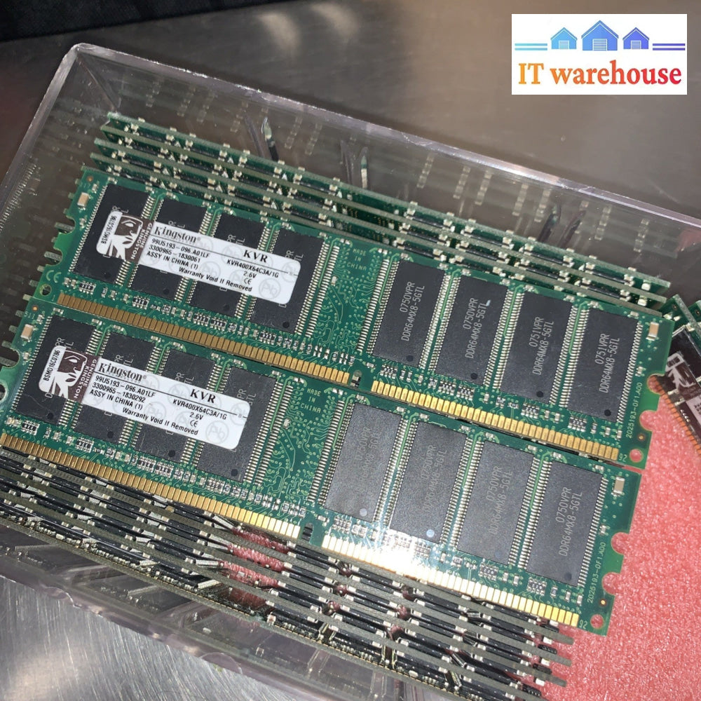 2GB = 2x 1GB  KINGSTON KVR400X64C3A/1G PC3200 400MHZ 184PIN Desktop Memory Ram