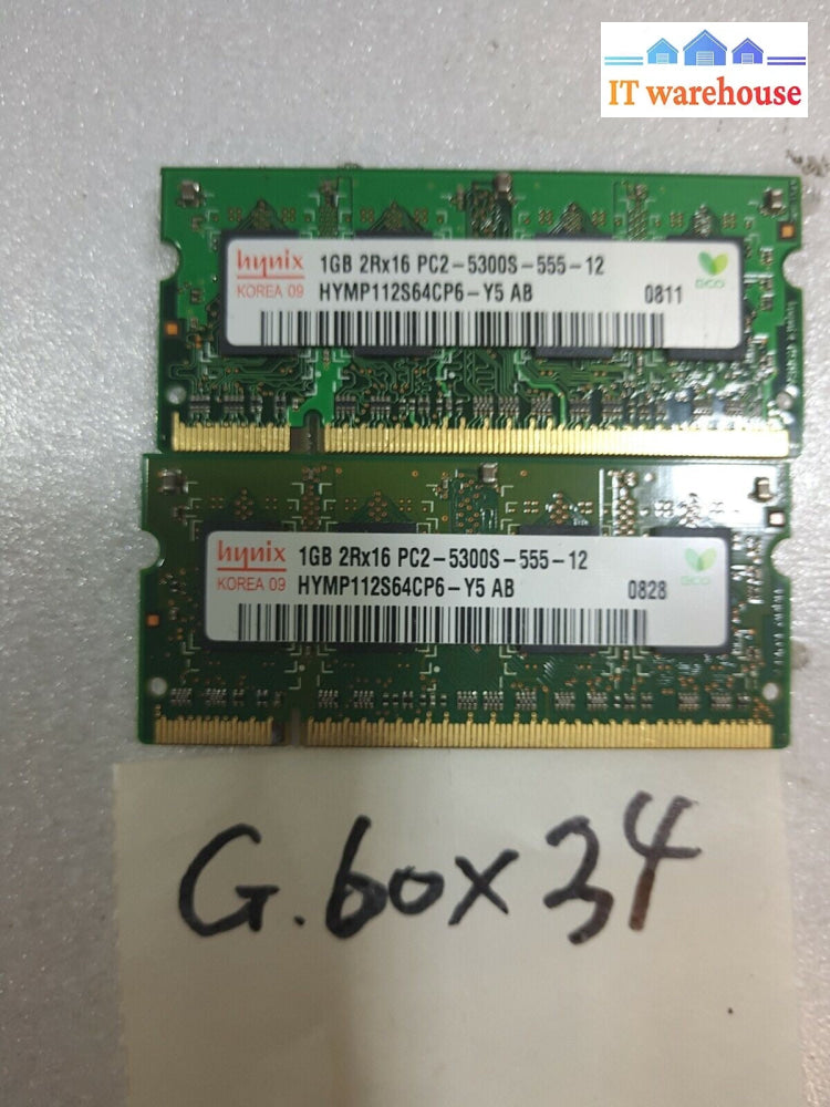 - 2GB (2x1GB) HYNIX HYMP112S64CP6-Y5 PC2-5300S  DDR2 Memory 