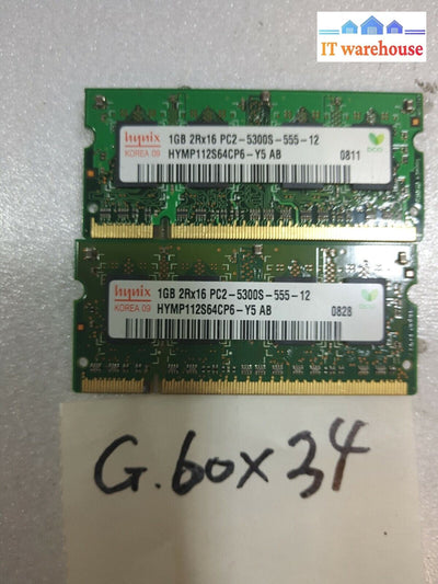 - 2GB (2x1GB) HYNIX HYMP112S64CP6-Y5 PC2-5300S  DDR2 Memory 