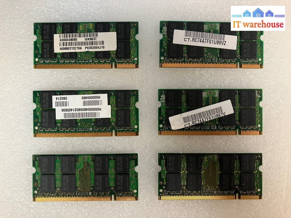 2GB (2x1Gb)  Samsung PC2-5300 SO-DIMM 667 MHz DDR2 Memory (M470T2953CZ3-CE6)~