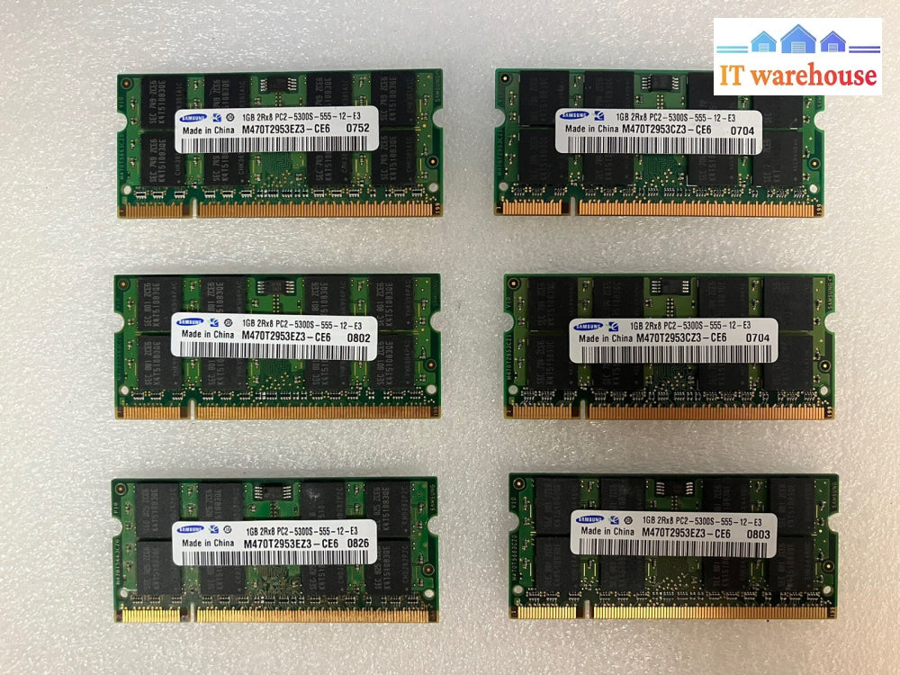 2GB (2x1Gb)  Samsung PC2-5300 SO-DIMM 667 MHz DDR2 Memory (M470T2953CZ3-CE6)~