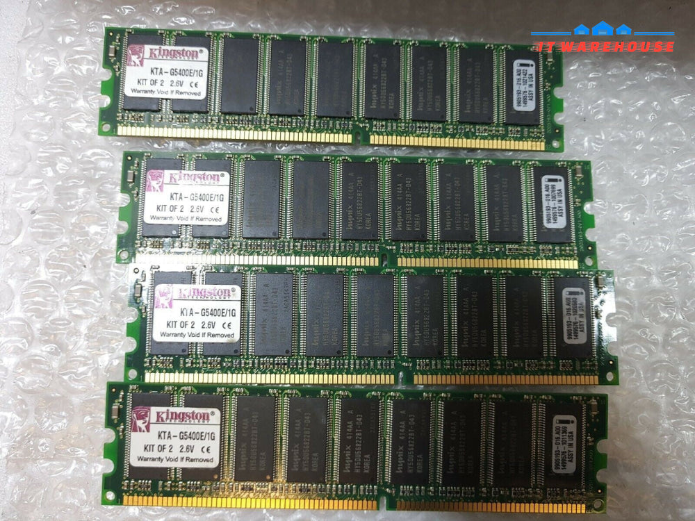 - 2GB (4x512MB) Kingston KTA-G5400E/1G  APPLE DDR400 ECC  Memory 