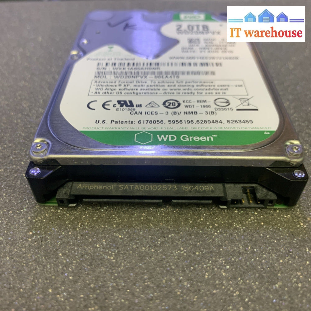 2TB WD Green WD20NPVX 2.5” SATA HDD Hard Drive 5400RPM (Thicker) (1K+ days left)
