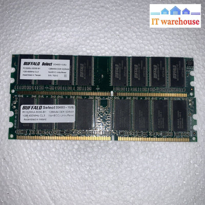 2x 1GB BUFFALO Select 400MHz CL3 PC3200U-30330-B1  desktop Memory