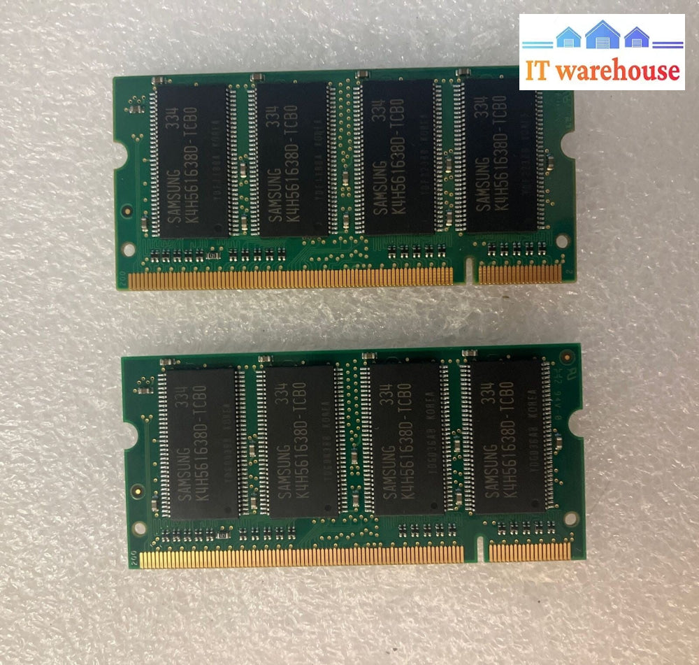 (2x 256MB) Samsung DDR-266 PC2100 (Total 512MB) SO-DIMM Laptop RAM M470L3224DT0~