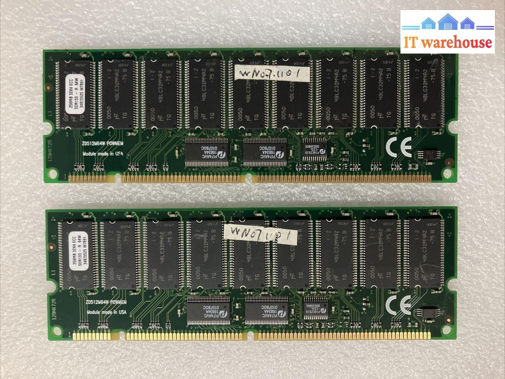 (2x 256MB) Wintec SDRAM Server 256MB 32x4 ECC SDR133 - R 64W 34835525 W7891 ~