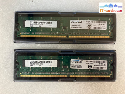 ~ (2x 2GB) Crucial 2GB DDR2-800 PC2-6400 Desktop Memory CT25664AA800 .C16FH RAM