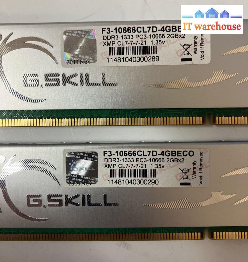 (2X 2Gb) G.skill F3-10666Cl7D-4Gbeco Pc3-10666 Ddr3-1333 Gaming Dimm Memory ~