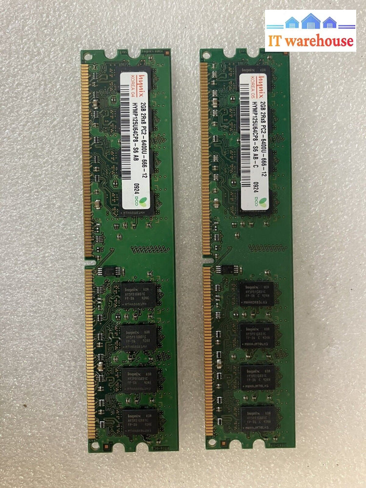 ~ (2x  2GB) Hynix PC2-6400U HYMP125U64CP8-S6 AB Memory SDRAM