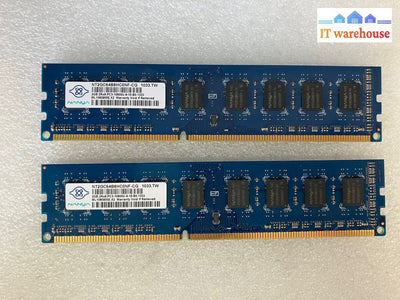 ~ (2x 2GB) Nanya NT2GC64B8HC0NF-CG 2GB 2RX8 PC3-10600U 1333MHZ PC Memory RAM