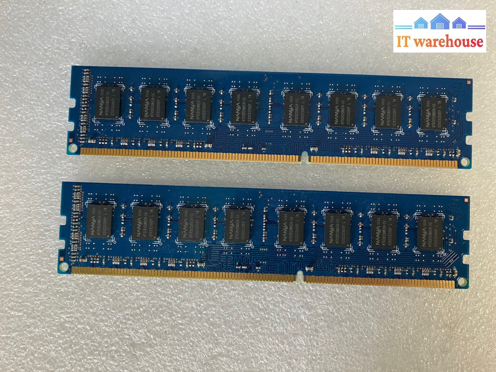 ~ (2x 2GB) Nanya NT2GC64B8HC0NF-CG 2GB 2RX8 PC3-10600U 1333MHZ PC Memory RAM