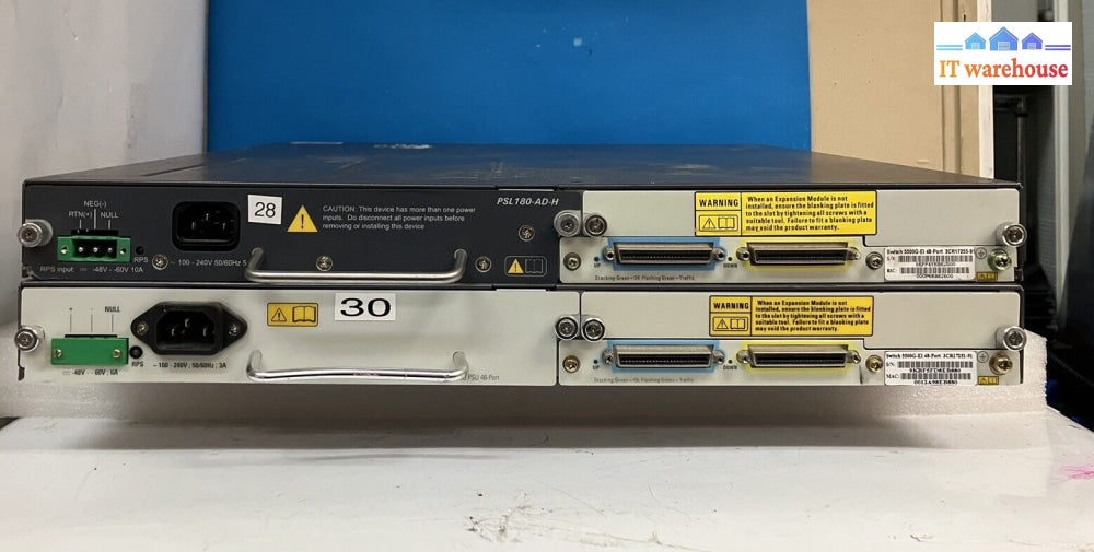 2X 3Com Switch 5500G-Ei 24 Port 3Cr17254-91 Superstack 4 W/Mount Ears ~