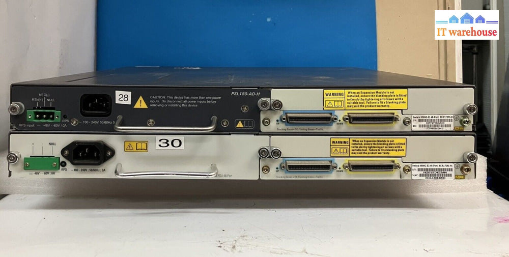 2x   3Com Switch 5500G-EI 24 Port 3CR17254-91 SuperStack 4 Switch w/mount ears ~