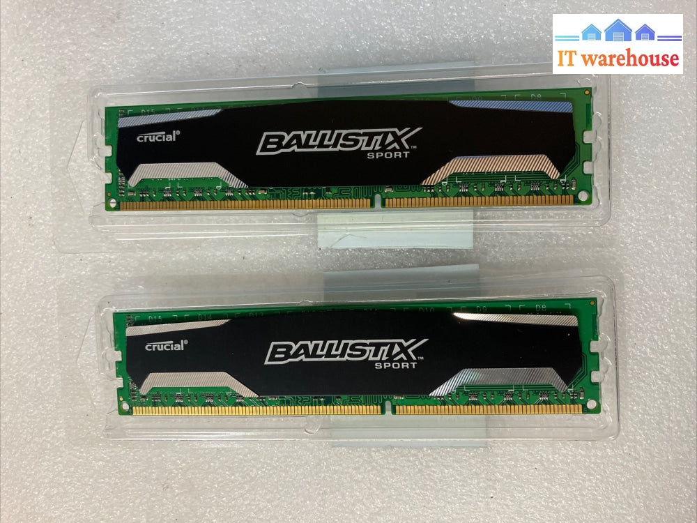 (2x 4GB) Crucial Ballistix Sport BLS4G3D1609DS1S00 PC3-12800 DDR3-1600 DIMM RAM~
