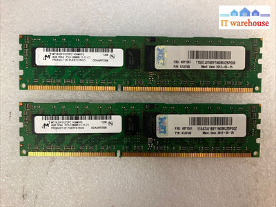 (2x 4GB) Micron 1Rx4 DDR3-1600 RDIMM PC3-12800R ECC Server RAM MT18JSF51272PZ ~