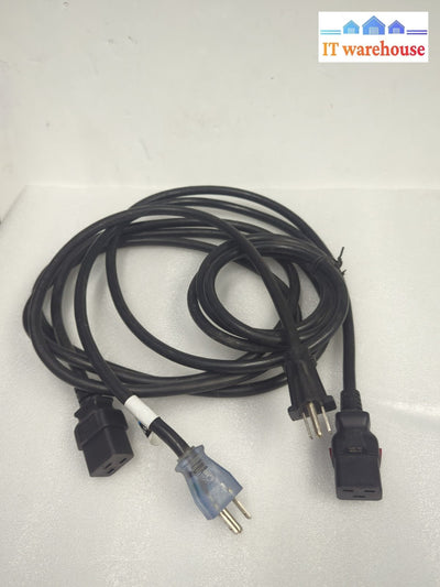 2x 6ft  IEC C19  15A/125V SJT Server Black AC Power Cord