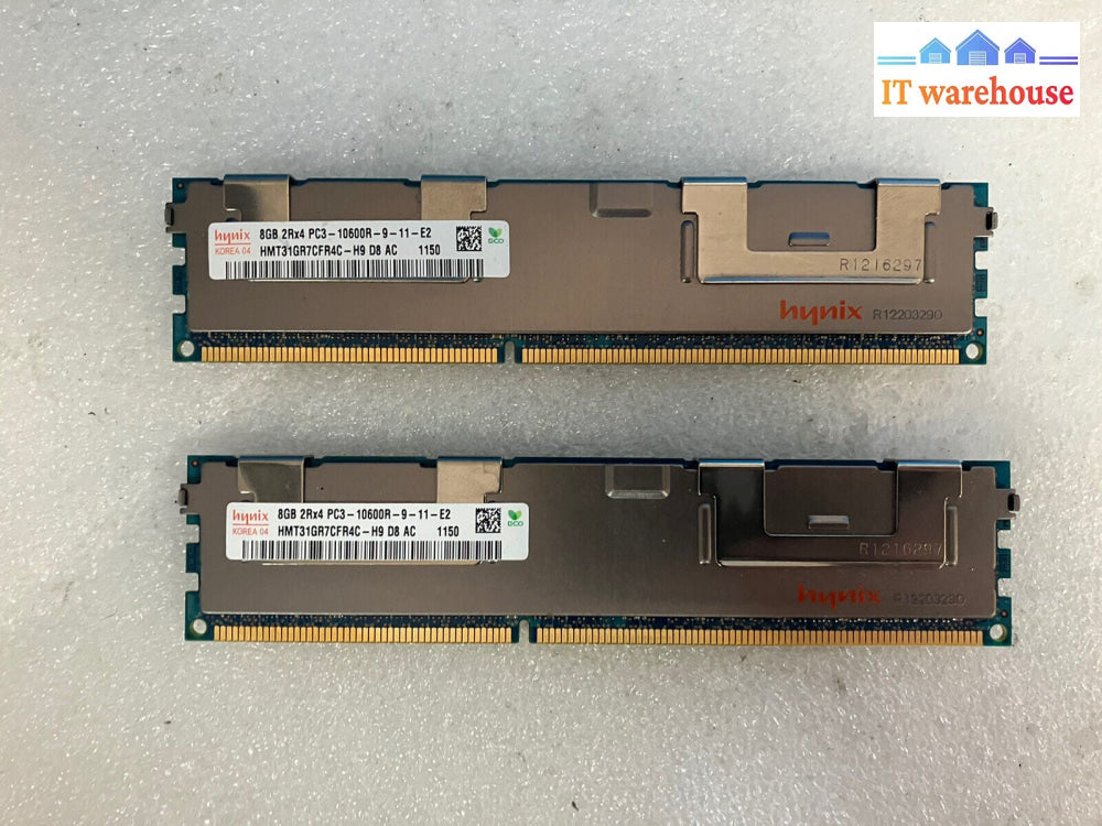 ~ (2x 8GB) Hynix 8GB DDR3 RAM PC3-10600R 1333Mhz HMT31GR7CFR4C-H9 Server RAM