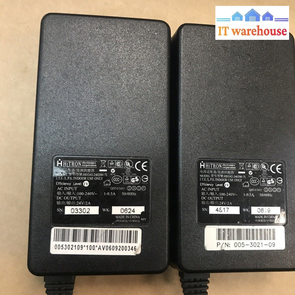 (2x) AC Adapter for Hitron HEG42-240200-7L Power Supply 37-0076-000 70-0499-100