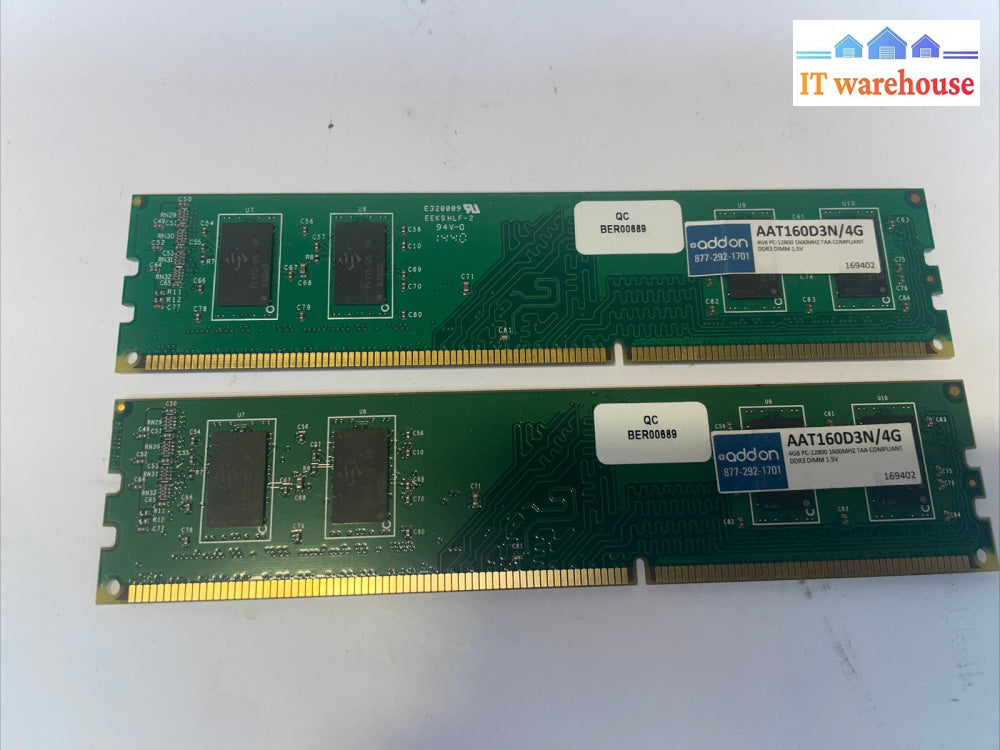 2x.  Addon AAT160D3N/4G 4GB PC-12800 1600MHZ  Desktop RAM Memory