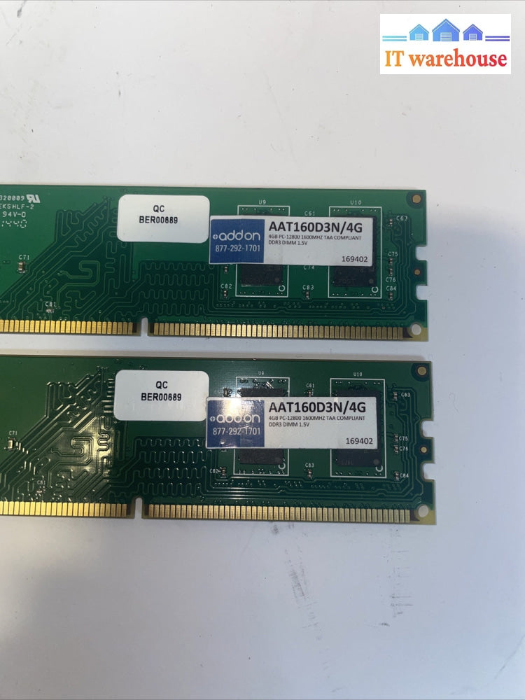 2x.  Addon AAT160D3N/4G 4GB PC-12800 1600MHZ  Desktop RAM Memory