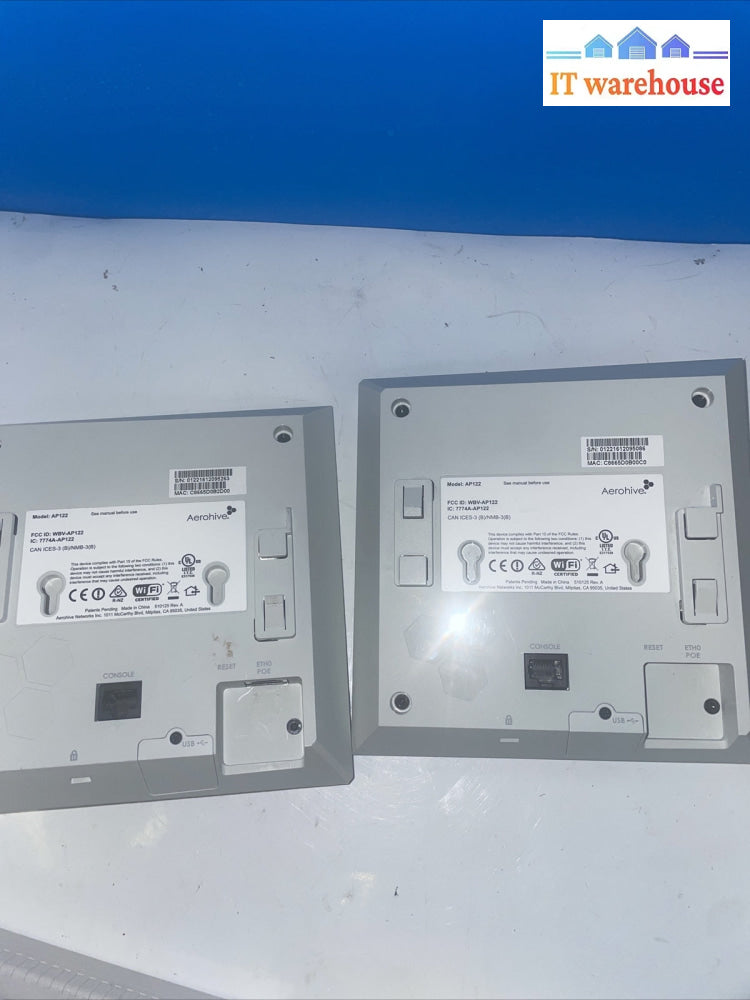 2x. Aerohive AP122 802.11ac Dual Radio Access Point + PowerDsine 3501G POE