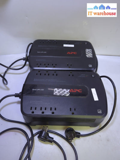 - 2X Apc Back-Ups 650 8 Outlets Ups Be650G1 Tested (No Battery)