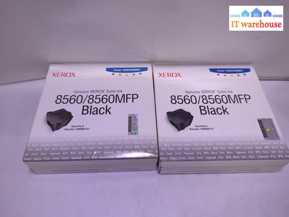 - 2x Box (6x2) Genuine Xerox 8560/8560MFP Black Meter Solid Ink