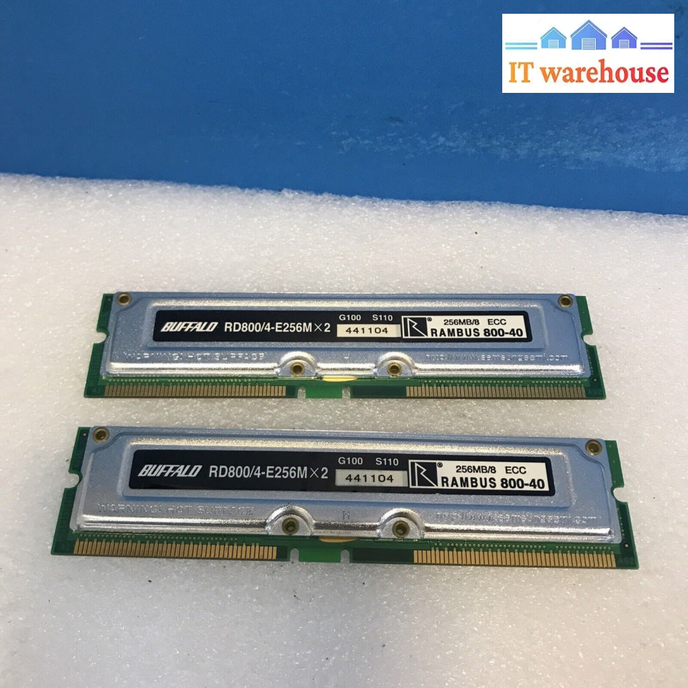 2X Buffalo Rd800/4-E256Mx2 Rdram Rambus Memory