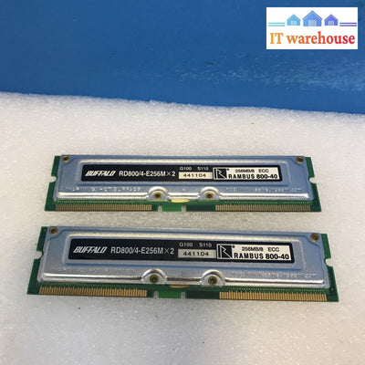 2X Buffalo Rd800/4-E256Mx2 Rdram Rambus Memory