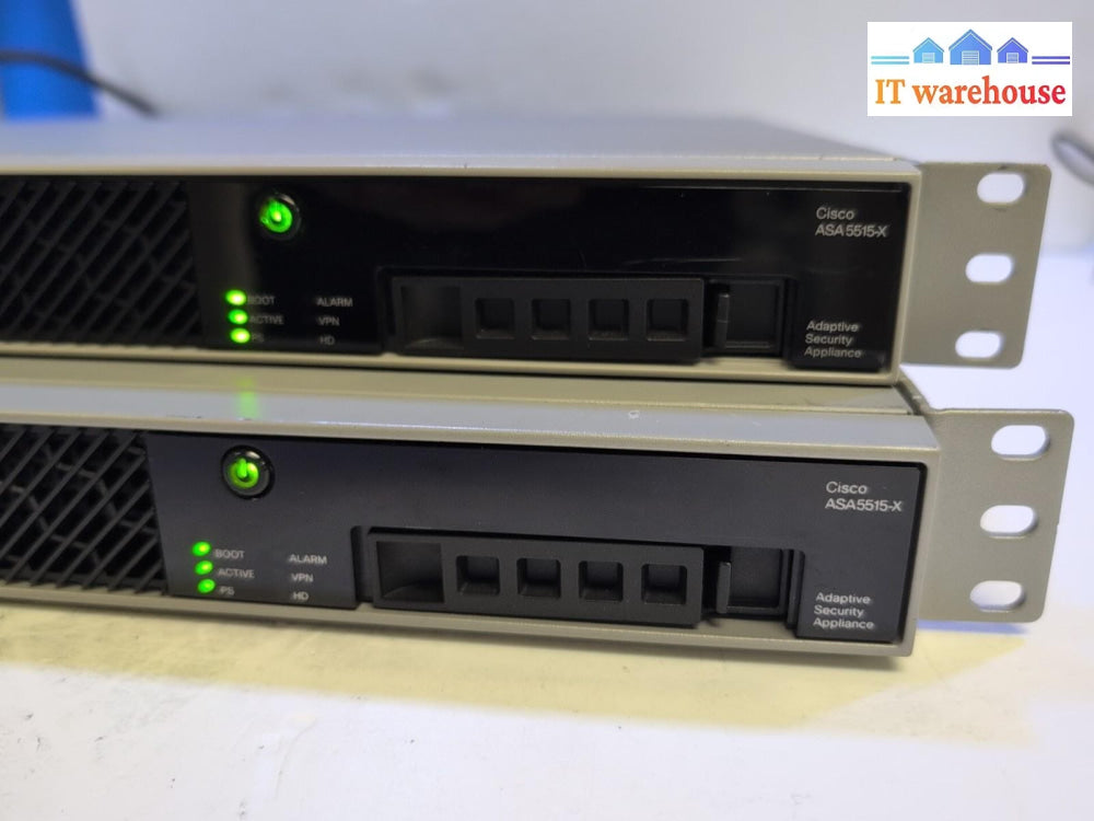 2x Cisco ASA-5515-X Adaptive Security Appliance Firewall ASA5515 (No HDD) -