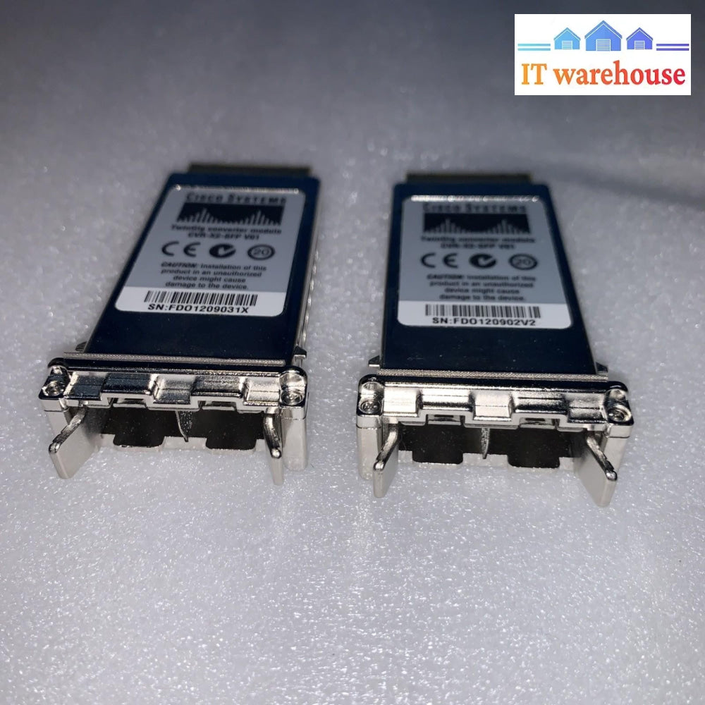 (2x) Cisco CVR-X2-SFP-V01 TwinGig Converter 1 Port X2 to dual SFP transceiver