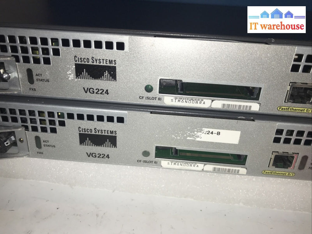 2X Cisco Vg224-Mp 24-Port Voip Ip Analog Phone Gateway W/Ears