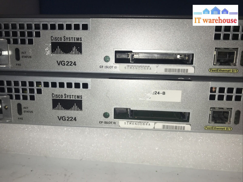 2X Cisco Vg224-Mp 24-Port Voip Ip Analog Phone Gateway W/Ears