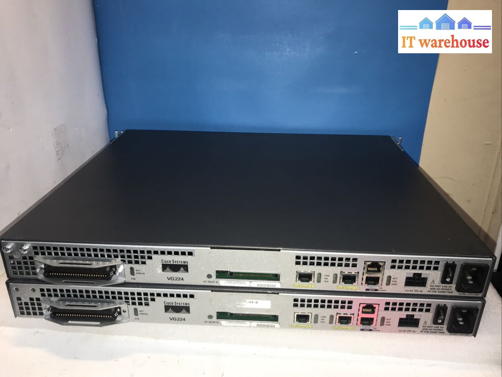 2X Cisco Vg224-Mp 24-Port Voip Ip Analog Phone Gateway W/Ears