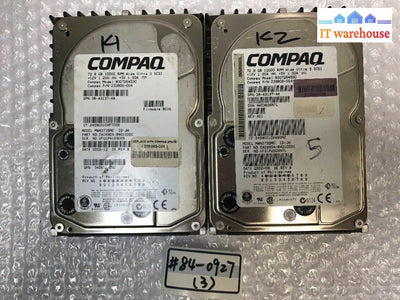 2x Compaq 3.5" 72.8 GB Wide Ultra 320 SCSI Hard Drive MAN3735MC 233806-004 @