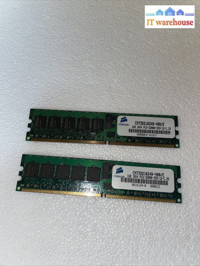 2x Corsair CM73DD1024R-400/E 1GB 240PIN PC2-3200R CL3 DDR2-400 DIMM (server) Ram