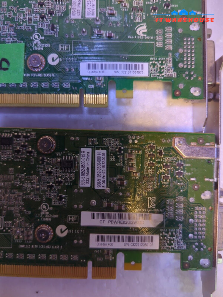 2X  Dell HWGX0 nVidia QUADRO 400 512MB DVI Display Port PCIE Graphics Card- 