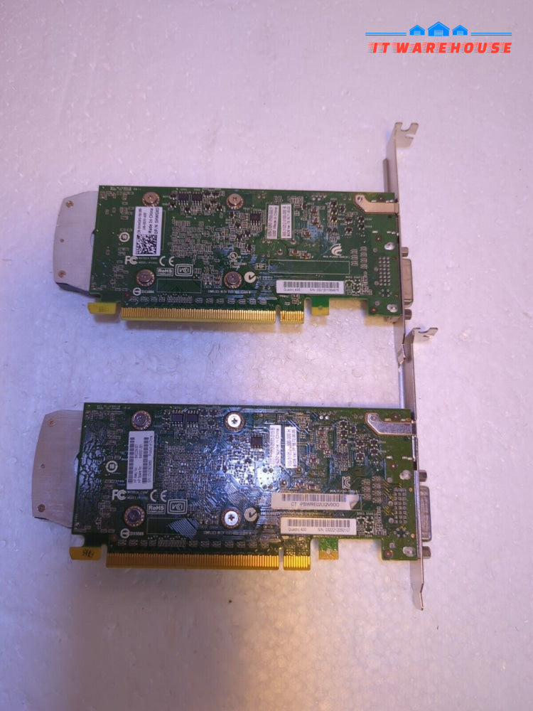2X  Dell HWGX0 nVidia QUADRO 400 512MB DVI Display Port PCIE Graphics Card- 