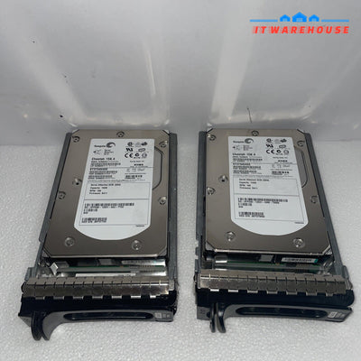 2x Dell Seagate ST373454SS 73G SAS 15K 4 hard drive 3.5" w/ MF666 tray
