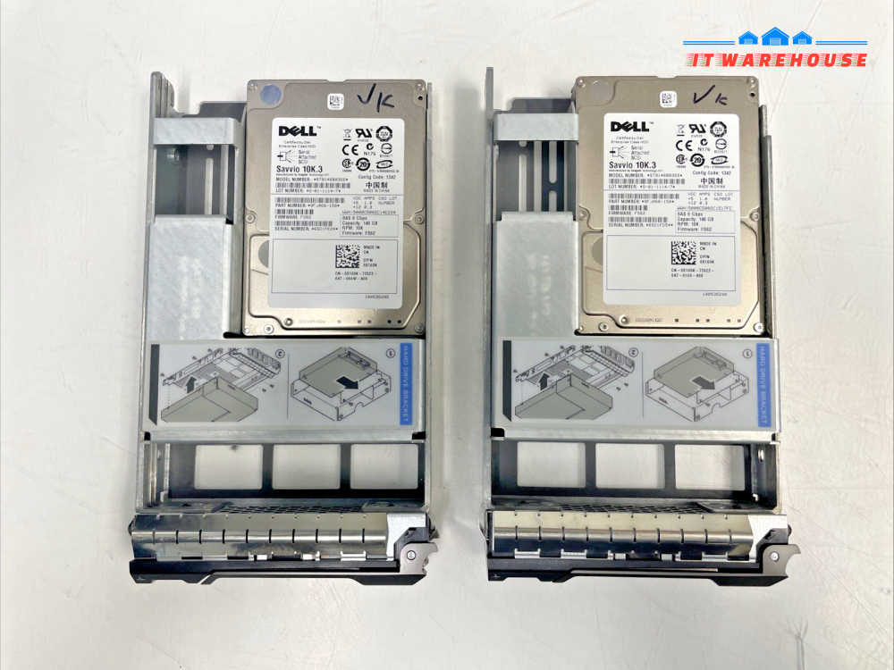 2X Dell  ST9146803SS 146GB 0X160K HD & 0f238f Caddy  + (1000 days lifetime left)