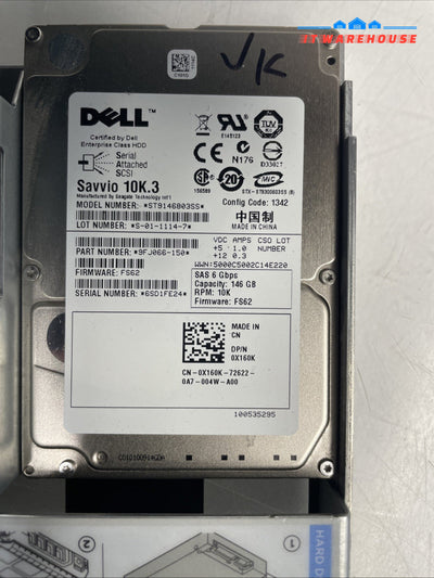 2X Dell  ST9146803SS 146GB 0X160K HD & 0f238f Caddy  + (1000 days lifetime left)